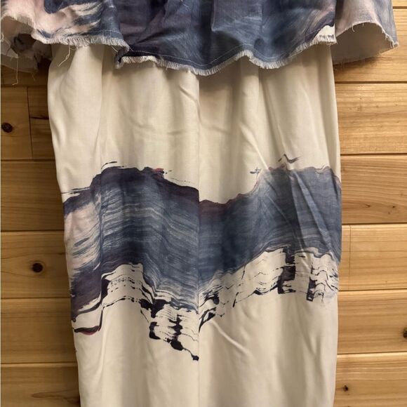 Go By GoSilk Anthropologie Size Small Abstract Watercolor Off The Shoulder Dress - Picture 8 of 14